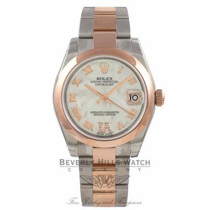 Rolex DateJust  18k Rose Gold Stainless Steel Domed Bezel Mother of Peal 178241 3SQG2H - Beverly Hills Watch Company Watch Store