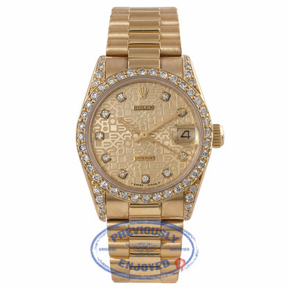 Rolex Datejust 31MM 18k Yellow Gold Champagne Diamond Rolex Dial President Bracelet 68278 Z469Y5 - Beverly Hills Watch Company Watch Store