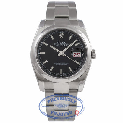 Rolex Datejust 36MM Stainless Steel Black Dial 116200 P3CU77 - Beverly Hills Watch Company Watch Store