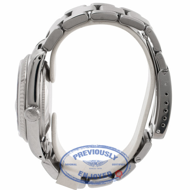 Rolex Datejust 36mm Stainless Steel White Gold Fluted Bezel Ivory Dial 16234 YA5KXM - Beverly Hills Watch Store