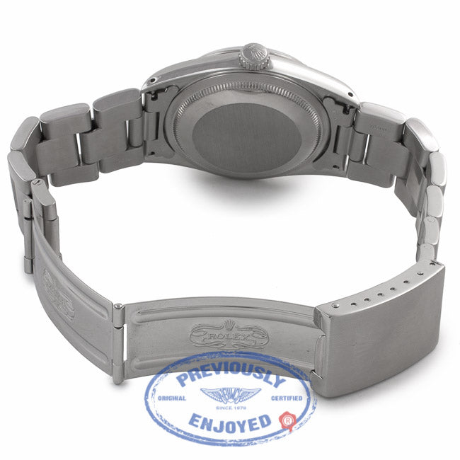 Rolex Datejust 36mm Stainless Steel White Gold Fluted Bezel Ivory Dial 16234 YA5KXM - Beverly Hills Watch Store