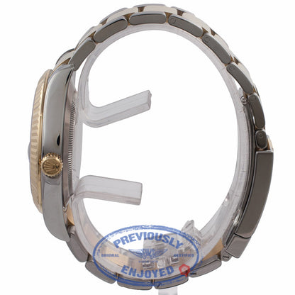 Rolex Datejust II 41mm Stainless Steel and Yellow Gold Black Dial Gold Roman Numerals 116333 DY9X9M - Beverly Hills Watch Store