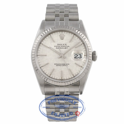 Rolex Datejust 36MM Stainless Steel 18k White Gold Fluted Bezel Silver Dial Jubilee Dial 16234 C26DKD - Beverly Hills Watch Company Watch Store