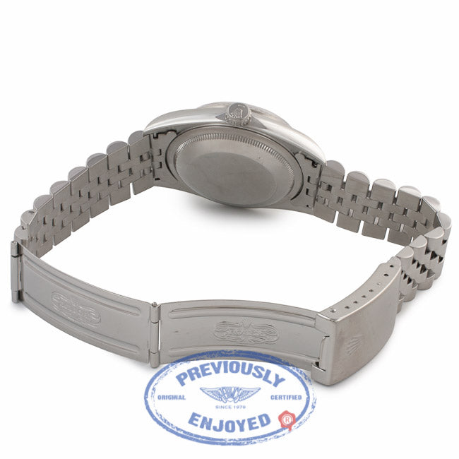 Rolex Datejust 36MM Stainless Steel 18k White Gold Fluted Bezel Silver Dial Jubilee Dial 16234 C26DKD - Beverly Hills Watch Company Watch Store