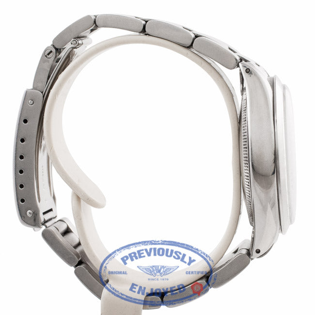 Rolex Explorer 34mm Stainless Steel Gilt Print Gloss Black Dial Bracelet 5500 WY7AYQ - Beverly Hills Watch Company Watch Store