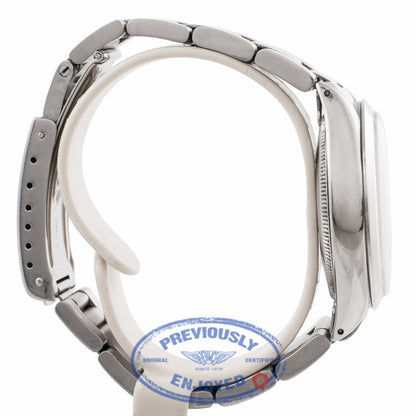 Rolex Explorer 34mm Stainless Steel Gilt Print Gloss Black Dial Bracelet 5500 WY7AYQ - Beverly Hills Watch Company Watch Store