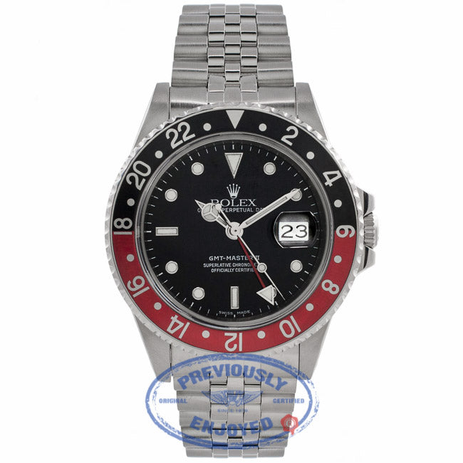 Rolex GMT- Master II 40MM Stainless Steel Black Dial Red & Black Bezel 16760 2DVV7J - Beverly Hills Watch Company Watch Store