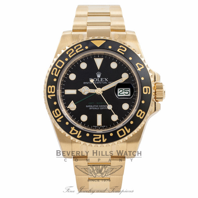 Rolex GMT Master II 18k Yellow Gold Oyster Perpetual 116718 YC0QT8 - Beverly Hills Watch Company