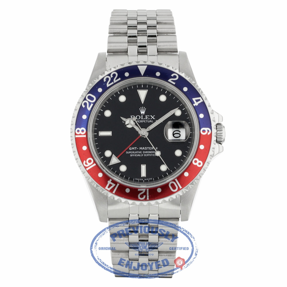 Rolex GMT Master II 40mm Stainless Steel Blue Red "PEPSI" Jubilee Bracelet 16710 92LUX0 - Beverly Hills Watch Company