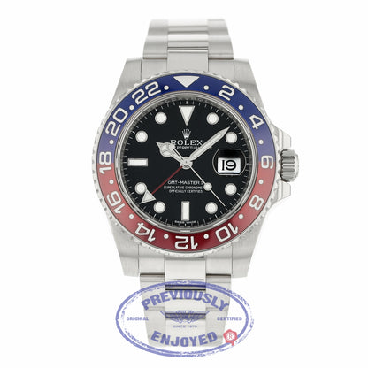 Rolex GMT Master II Black Lacquer Dial 18K White Gold Oyster Bracelet Automatic 116719BLRO JXFXQQ - Beverly Hills Watch
