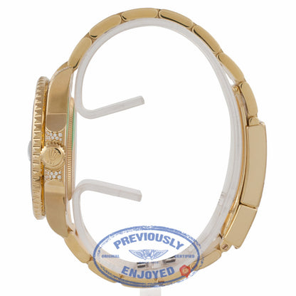 Rolex GMT Master II 18K Yellow Gold Black Dial Rubies & Sapphire Bezel Diamond Case 116758SARU JZHMPX  - Beverly Hills Watch Company Watch Store