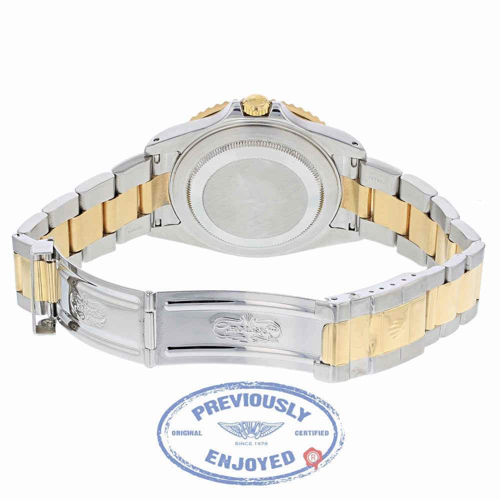 Rolex GMT-Master II Stainless Steel 18k Yellow Gold "Serti" Diamonds & Rubies Champagne Dial 16713 C0KQUN - Beverly Hills Watch 