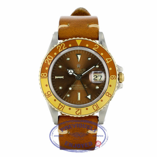 Rolex GMT-Master II "Root-Beer" Brown Strap 1675 LXWE4L - Beverly Hills Watch