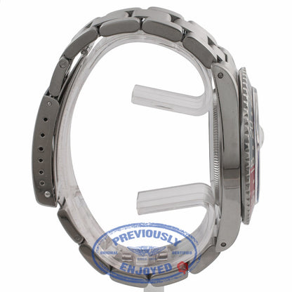 Rolex GMT Master 40MM Stainless Steel Blue/Red Bezel (Pepsi Bezel) Black Dial 16750 898DY5 - Beverly Hills Watch Company Watch Store