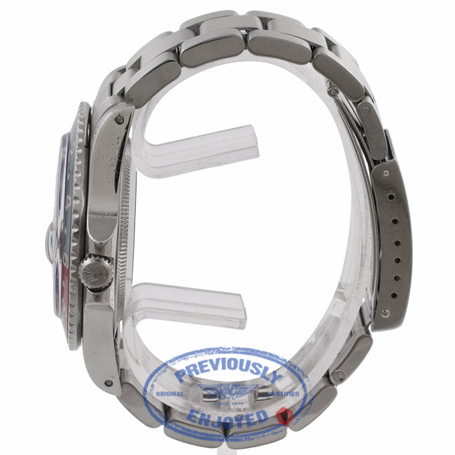 Rolex GMT Master 40MM Stainless Steel Blue/Red Bezel (Pepsi Bezel) Black Dial 16750 898DY5 - Beverly Hills Watch Company Watch Store