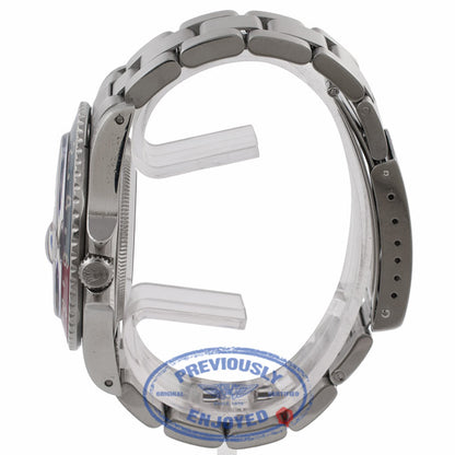 Rolex GMT Master 40MM Stainless Steel Blue/Red Bezel (Pepsi Bezel) Black Dial 16750 898DY5 - Beverly Hills Watch Company Watch Store