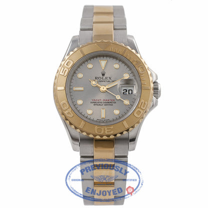 Yachtmaster Ladies 18k Yellow Gold Stainless Steel Rhodium Grey Dial on Bracelet 169623 9U412C - Beverly Hills Watch Company Watch Store