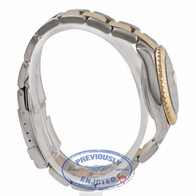 Yachtmaster Ladies 18k Yellow Gold Stainless Steel Rhodium Grey Dial on Bracelet 169623 9U412C - Beverly Hills Watch Company Watch Store