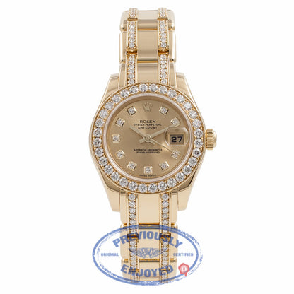 Rolex Masterpiece Oyster Perpetual DateJust Pearl Master 18k Yellow Gold Diamond Bezel Champagne Dial 80298.74948 6XJJA6 - Beverly Hills Watch Company Watch Store