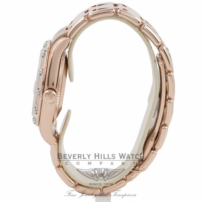 Rolex Masterpiece Datejust Special Edition 34MM 18k Rose Gold Diamond Bezel Chocolate Diamond Roman IV Dial 81315 IRRPUA - Beverly Hills Watch Company Watch Store