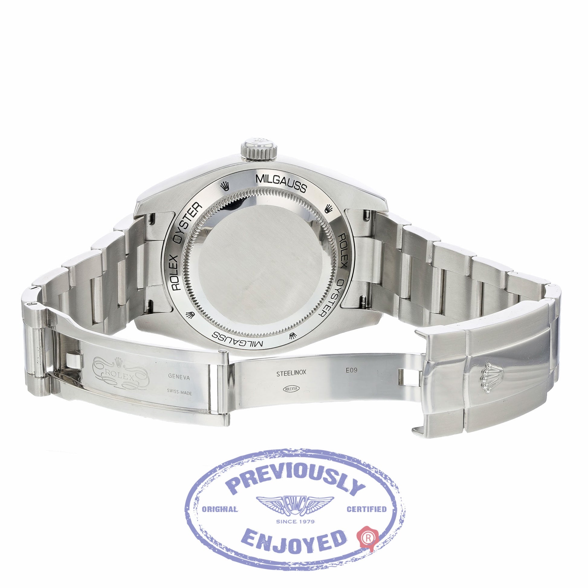 Rolex Milgauss Anti-Magnetic Steel Men Black Dial Watch 116400 NE85WL