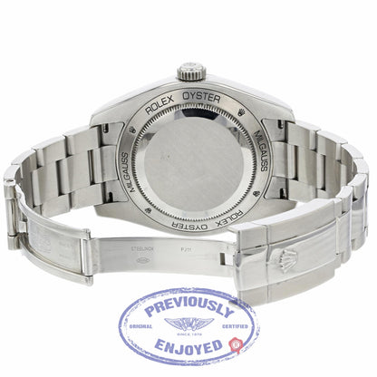 Rolex Milgauss 40mm Green Crystal Stainless Steel Black Dial 116400 7M0WVY - Beverly Hills Watch Company