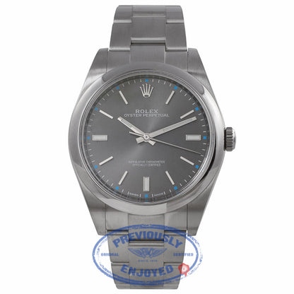 Rolex Oyster Perpetual 39mm Stainless Steel Blue Dial Index Markings Bracelet 114300 KPK0W6 - Beverly Hills Watch Company Watch Store