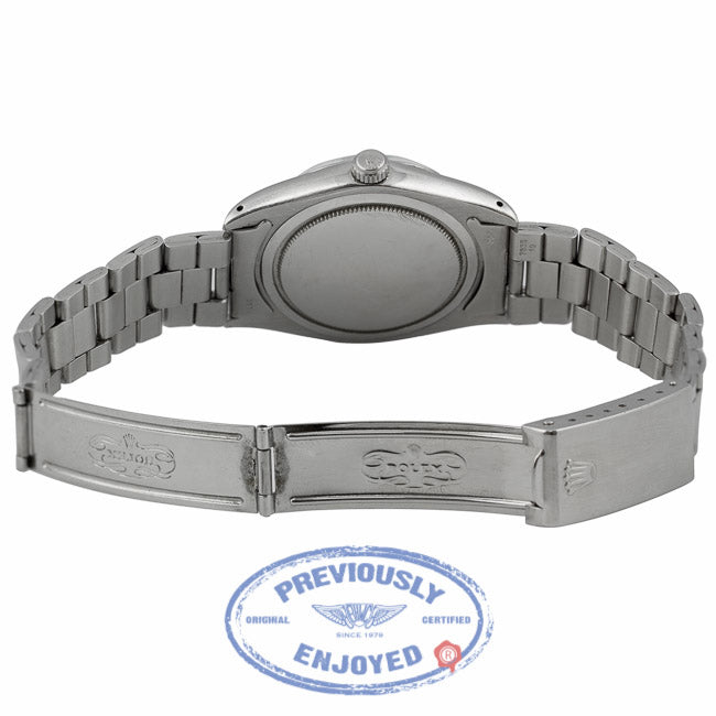 Rolex Oyster Date 34mm Stainless Steel Deep Blue Dial Gold Plated 540561 8TC420 - Beverly Hills Watch Company