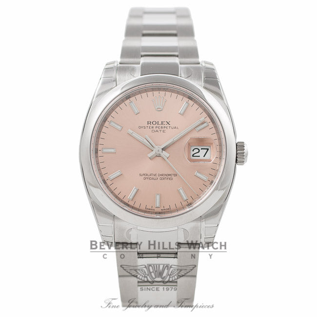 Rolex Date 34mm Stainless Steel Watch 115200 XXQXAD - Beverly Hills Watch Company Watch Store