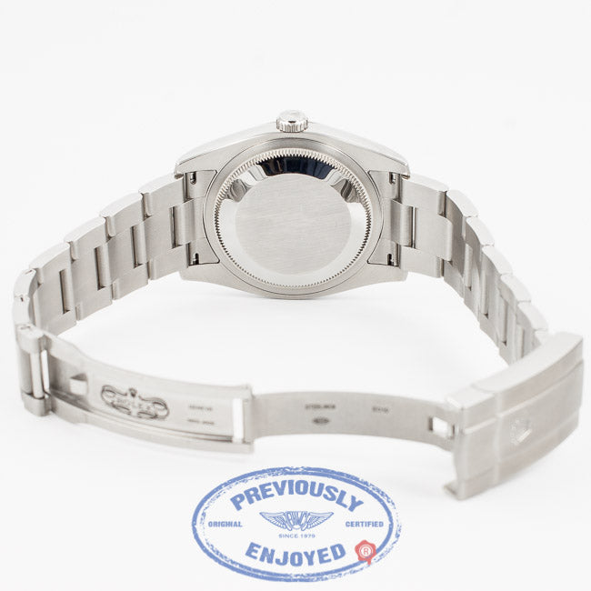 Rolex Oyster Perpetual 36mm Stainless Steel Oyster Bracelet Fluted Bezel Black/Pink 3-6-9 Dial Watch Beverly Hills Watch Company Watch Store