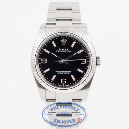 Rolex Oyster Perpetual 36mm Stainless Steel Oyster Bracelet Fluted Bezel Black/Pink 3-6-9 Dial Watch Beverly Hills Watch Company Watch Store