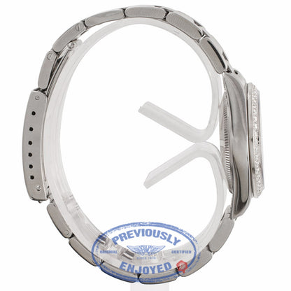 Rolex Stainless Steel Oyster Perpetual 34MM Black Dial Diamond Bezel 77080 - RU854M - Beverly Hills Watch Company Watch Store