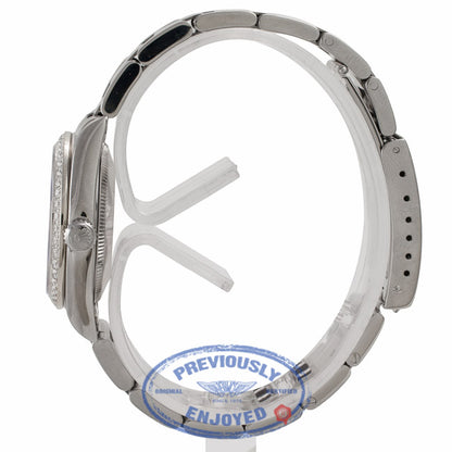 Rolex Stainless Steel Oyster Perpetual 34MM Black Dial Diamond Bezel 77080 - RU854M - Beverly Hills Watch Company Watch Store