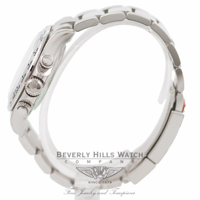 Rolex Daytona Chronograph 18K White Gold Oyster Bracelet Silver Arabic Dial Watch 116509 - Beverly Hills Watch Company Watch Store