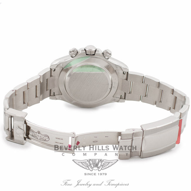 Rolex Daytona Chronograph 18K White Gold Oyster Bracelet Silver Arabic Dial Watch 116509 - Beverly Hills Watch Company Watch Store