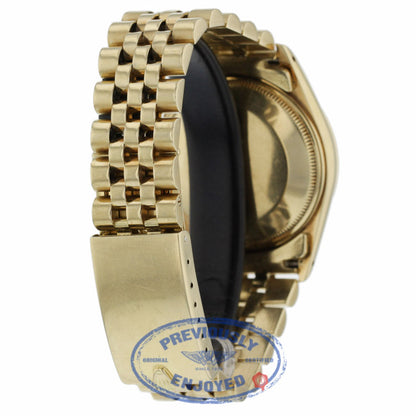 Rolex Oyster Perpetual Date 34mm 18k Yellow Gold 15037 WETA48 - Beverly Hills Watch Company