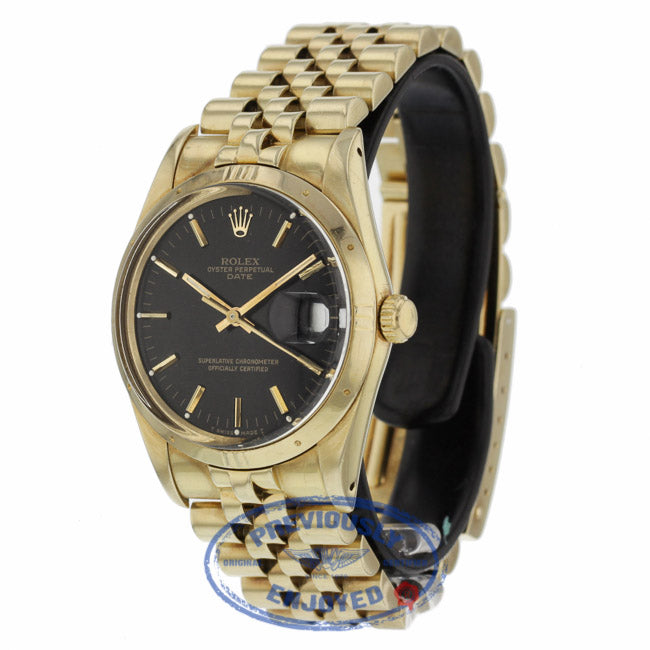 Rolex Oyster Perpetual Date 34mm 18k Yellow Gold 15037 WETA48 - Beverly Hills Watch Company
