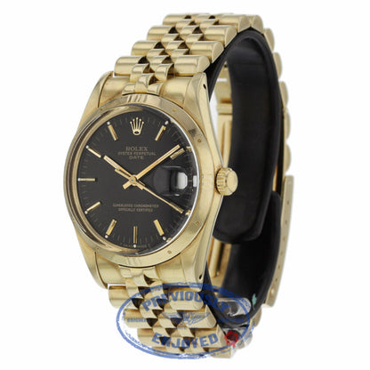 Rolex Oyster Perpetual Date 34mm 18k Yellow Gold 15037 WETA48 - Beverly Hills Watch Company