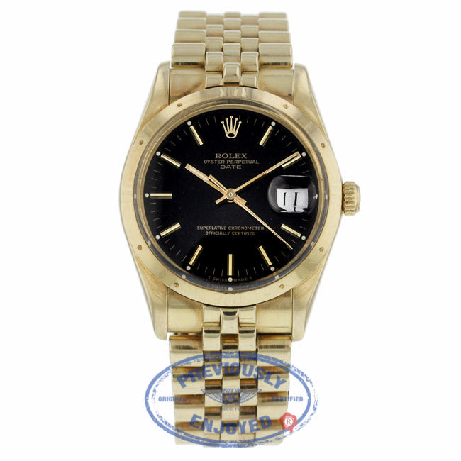 Rolex Oyster Perpetual Date 34mm 18k Yellow Gold 15037 WETA48 - Beverly Hills Watch Company