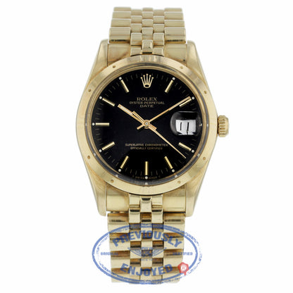 Rolex Oyster Perpetual Date 34mm 18k Yellow Gold 15037 WETA48 - Beverly Hills Watch Company
