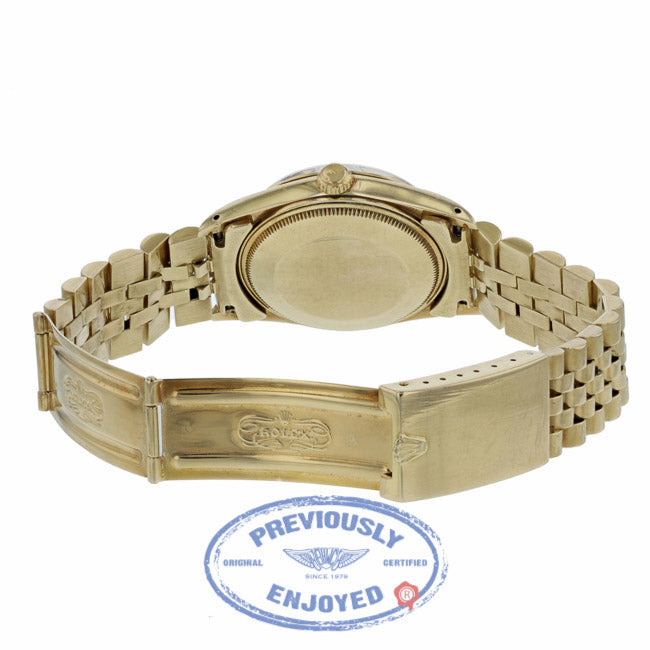 Rolex Oyster Perpetual Date 34mm 18k Yellow Gold 15037 WETA48 - Beverly Hills Watch Company