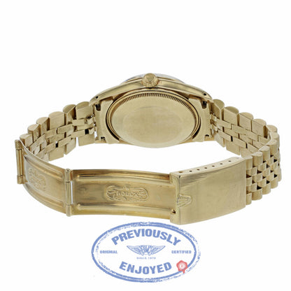 Rolex Oyster Perpetual Date 34mm 18k Yellow Gold 15037 WETA48 - Beverly Hills Watch Company