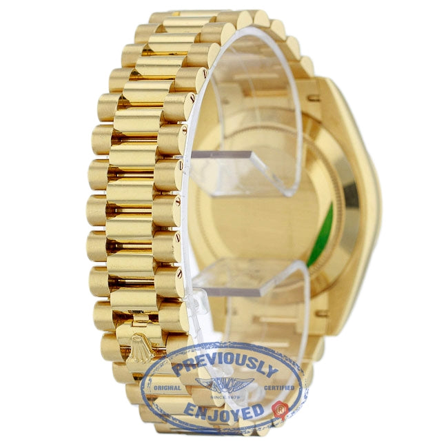 Rolex Day-Date President 40MM Yellow Gold Fluted Bezel Silver Motif Dial 228238 0MDXKL - Beverly Hills Watch Company