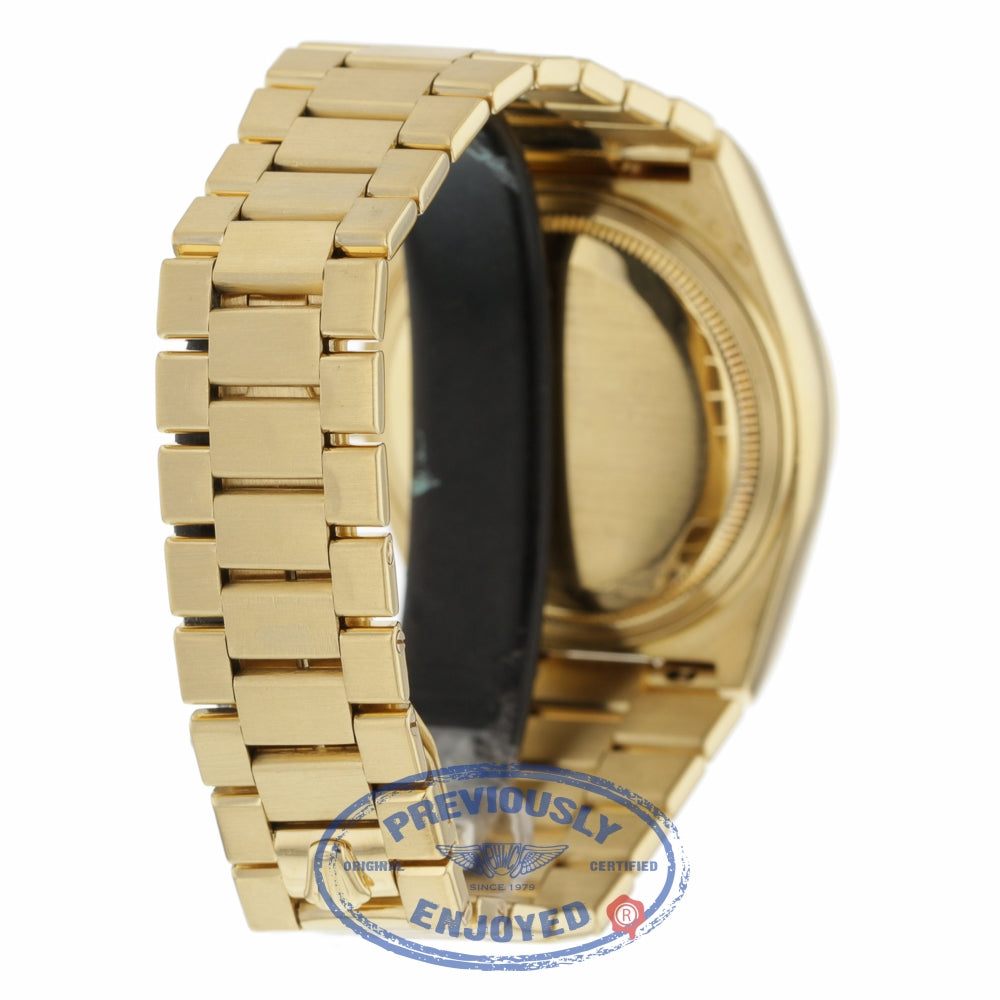 Rolex OysterQuartz 36mm Day-Date President 19018 FFE476 - Beverly Hills Watch Company