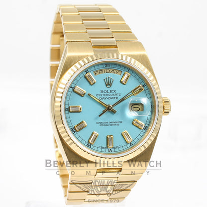 Rolex Yellow Gold 36MM Day DateOysterQuartz TurQuartz Diamond Dial Watch 19018N Beverly Hills Watch Company