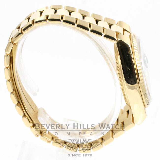 Rolex Yellow Gold 36MM Day DateOysterQuartz TurQuartz Diamond Dial Watch 19018N Beverly Hills Watch Company
