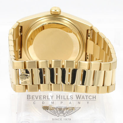 Rolex Yellow Gold 36MM Day DateOysterQuartz TurQuartz Diamond Dial Watch 19018N Beverly Hills Watch Company