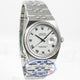 Rolex OysterQuartz 36mm Stainless Steel Bracelet Fluted Bezel White Roman Dial Watch 17014A Beverly Hills Watch Store
