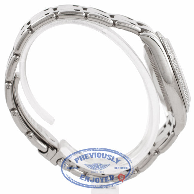 Rolex Pearlmaster Datejust 34mm White Gold Bracelet Mother of Pearl Diamond Dial Diamond Bezel Automatic Ladies Watch 81339 Beverly Hills Watch Company Watch Store