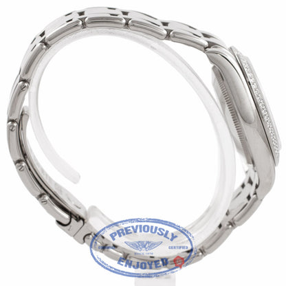 Rolex Pearlmaster Datejust 34mm White Gold Bracelet Mother of Pearl Diamond Dial Diamond Bezel Automatic Ladies Watch 81339 Beverly Hills Watch Company Watch Store